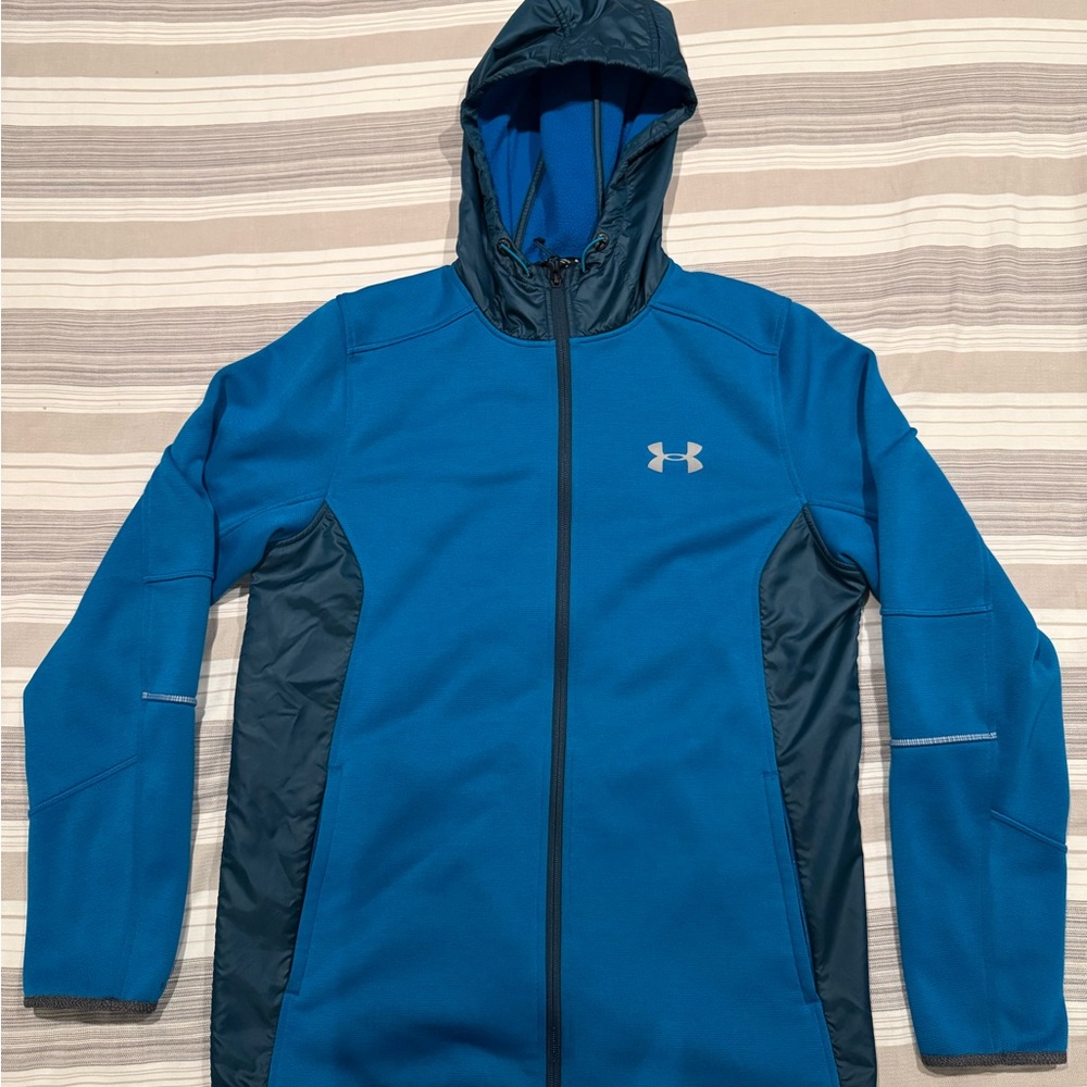 Under Armour Men's Blue and Dark Gray Hooded Jacket
